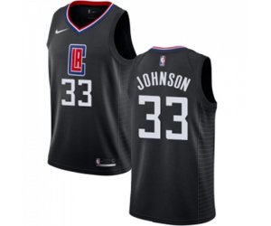 Los Angeles Clippers #33 Wesley Johnson Authentic Black Alternate Basketball Jersey Statement Edition