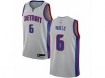 Detroit Pistons #6 Terry Mills Authentic Silver NBA Jersey Statement Edition