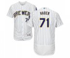 Milwaukee Brewers #71 Josh Hader White Home Flex Base Authentic Collection Baseball Jersey