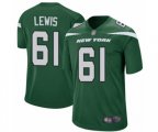New York Jets #61 Alex Lewis Game Green Team Color Football Jersey