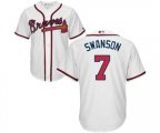 Atlanta Braves #7 Dansby Swanson Replica White Home Cool Base Baseball Jersey