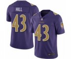 Baltimore Ravens #43 Justice Hill Limited Purple Rush Vapor Untouchable Football Jersey
