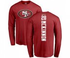 San Francisco 49ers #28 Jerick McKinnon Red Backer Long Sleeve T-Shirt
