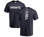 New England Patriots #33 Jeremy Hill Navy Blue Backer T-Shirt