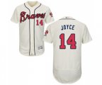 Atlanta Braves #14 Matt Joyce Cream Alternate Flex Base Authentic Collection Baseball Jersey