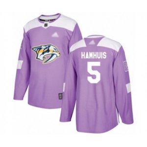 Nashville Predators #5 Dan Hamhuis Authentic Purple Fights Cancer Practice Hockey Jersey