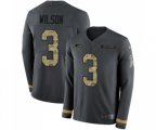 Seattle Seahawks #3 Russell Wilson Limited Black Salute to Service Therma Long Sleeve Football Jersey