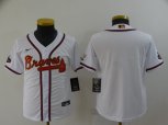 Atlanta Braves Blank 2022 White Gold World Series Champions Program Cool Base Stitched Jersey