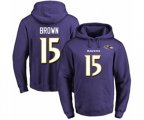 Baltimore Ravens #15 Marquise Brown Purple Name & Number Pullover Hoodie