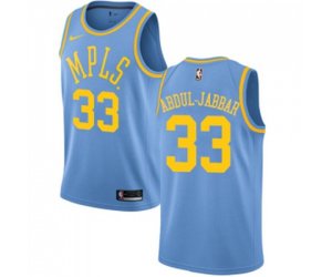 Los Angeles Lakers #33 Kareem Abdul-Jabbar Swingman Blue Hardwood Classics NBA Jersey