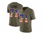 New England Patriots #71 Cameron Fleming Limited Olive USA Flag 2017 Salute to Service NFL Jersey