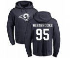 Los Angeles Rams #95 Ethan Westbrooks Navy Blue Name & Number Logo Pullover Hoodie
