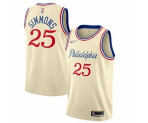 Philadelphia 76ers #25 Ben Simmons Swingman Cream Basketball Jersey - 2019-20 City Edition