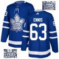 Toronto Maple Leafs #63 Tyler Ennis Authentic Royal Blue Fashion Gold NHL Jersey
