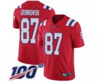 New England Patriots #87 Rob Gronkowski Red Alternate Vapor Untouchable Limited Player 100th Season Football Jersey