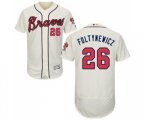Atlanta Braves #26 Mike Foltynewicz Cream Alternate Flex Base Authentic Collection Baseball Jersey