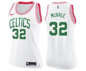 Women\'s Boston Celtics #32 Kevin Mchale Swingman White Pink Fashion Basketball Jersey