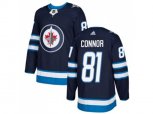 Winnipeg Jets #81 Kyle Connor Navy Blue Home Authentic Stitched NHL Jersey