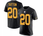 Pittsburgh Steelers #20 Cameron Sutton Black Rush Pride Name & Number T-Shirt
