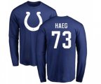 Indianapolis Colts #73 Joe Haeg Royal Blue Name & Number Logo Long Sleeve T-Shirt