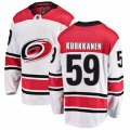 Carolina Hurricanes #59 Janne Kuokkanen Fanatics Branded White Away Breakaway NHL Jersey