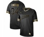 Oakland Athletics #34 Rollie Fingers Authentic Black Gold Fashion Baseball Jersey