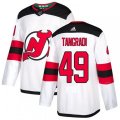New Jersey Devils #49 Eric Tangradi Authentic White Away NHL Jersey