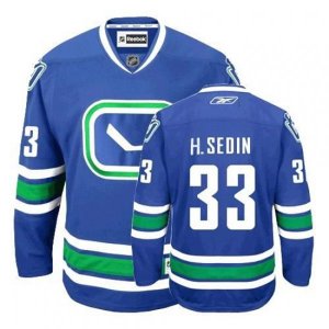 Vancouver Canucks #33 Henrik Sedin Premier Royal Blue Third NHL Jersey