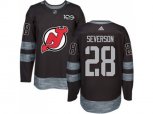 New Jersey Devils #28 Damon Severson Black 1917-2017 100th Anniversary Stitched NHL Jersey