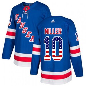 New York Rangers #10 J.T. Miller Authentic Royal Blue USA Flag Fashion NHL Jersey