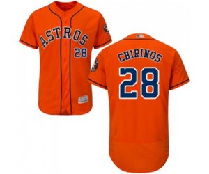 Houston Astros #28 Robinson Chirinos Orange Alternate Flex Base Authentic Collection Baseball Jersey