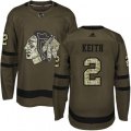 Chicago Blackhawks #2 Duncan Keith Authentic Green Salute to Service NHL Jersey