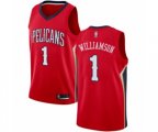 New Orleans Pelicans #1 Zion Williamson Swingman Red Basketball Jersey Statement Edition