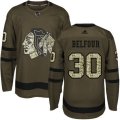 Chicago Blackhawks #30 ED Belfour Authentic Green Salute to Service NHL Jersey