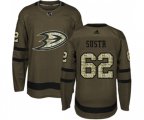 Anaheim Ducks #62 Andrej Sustr Authentic Green Salute to Service Hockey Jersey