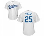 Los Angeles Dodgers #25 David Freese Replica White Home Cool Base Baseball Jersey