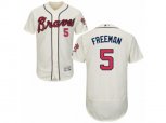 Atlanta Braves #5 Freddie Freeman Cream Flexbase Authentic Collection MLB Jersey