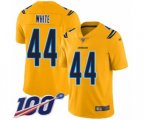Los Angeles Chargers #44 Kyzir White Limited Gold Inverted Legend 100th Season Football Jersey