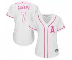 Women's Los Angeles Angels of Anaheim #7 Zack Cozart Replica White Fashion Cool Base Baseball Jersey