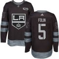 Los Angeles Kings #5 Christian Folin Premier Black 1917-2017 100th Anniversary NHL Jersey