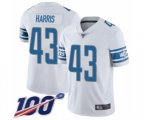 Detroit Lions #43 Will Harris White Vapor Untouchable Limited Player 100th Season Football Jersey