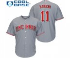 Cincinnati Reds #11 Barry Larkin Replica Grey Road Cool Base Baseball Jersey