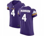 Minnesota Vikings #4 Sean Mannion Purple Team Color Vapor Untouchable Elite Player Football Jersey