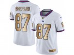 New York Giants #87 Sterling Shepard White Stitched NFL Limited Gold Rush Jersey