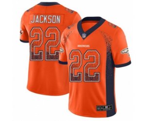 Denver Broncos #22 Kareem Jackson Limited Orange Rush Drift Fashion Football Jersey