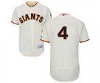 San Francisco Giants #4 Mel Ott Cream Home Flex Base Authentic Collection Baseball Jersey