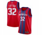 Detroit Pistons #32 Christian Laettner Authentic Red Basketball Jersey - 2019-20 City Edition
