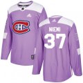 Montreal Canadiens #37 Antti Niemi Authentic Purple Fights Cancer Practice NHL Jersey