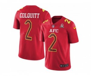 Kansas City Chiefs #2 Dustin Colquitt Red Stitched NFL Limited AFC 2017 Pro Bowl Jersey