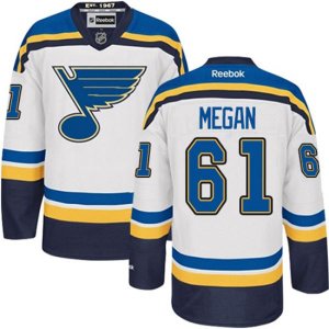 St. Louis Blues #61 Wade Megan Authentic White Away NHL Jersey